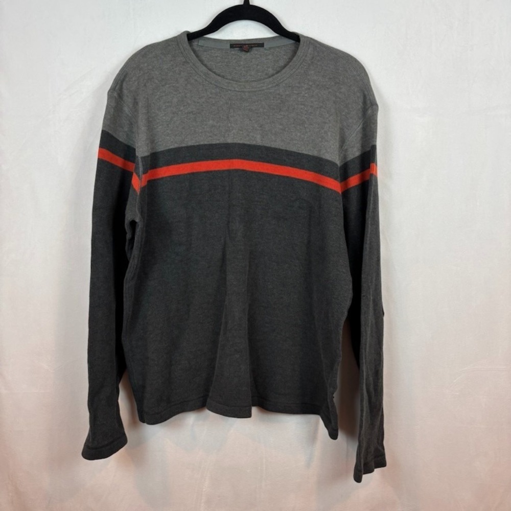 Banana Republic Mens Grey Y2K 100% Cotton Long Sleeve Pullover Sweater Med‎ 2003